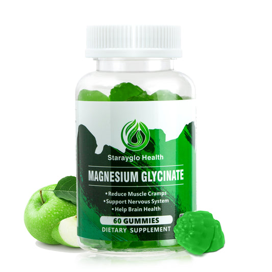 Magnesium Glycinate Gummies  for Adults & Kids, Best Magnesium Gummies for Sleep, Stress & Muscle Relief & Nerve Health, No Melatonin, Gluten Free, Non GMO, Vegan, Pectin, 60